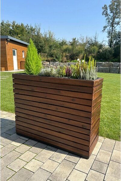 Kvetináč ELEMENTO, drevo akácie, šírka 95 cm, hnedý