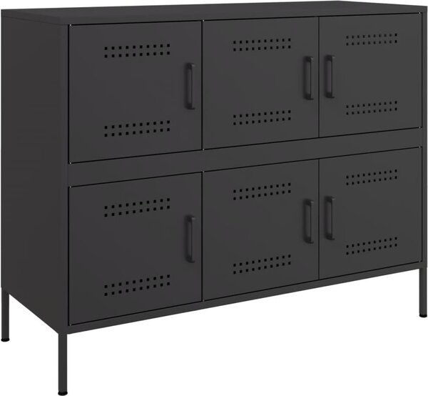 Komoda čierna 100,5x39x79 cm oceľ