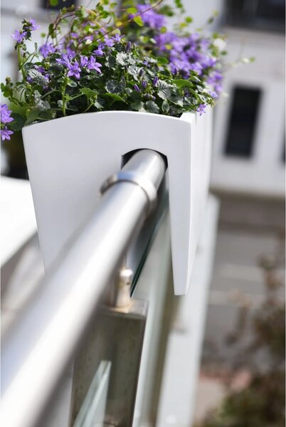 Balkónový kvetináč BALKONA CLASSIC, sklolaminát, šírka 60 cm, biely, outlet