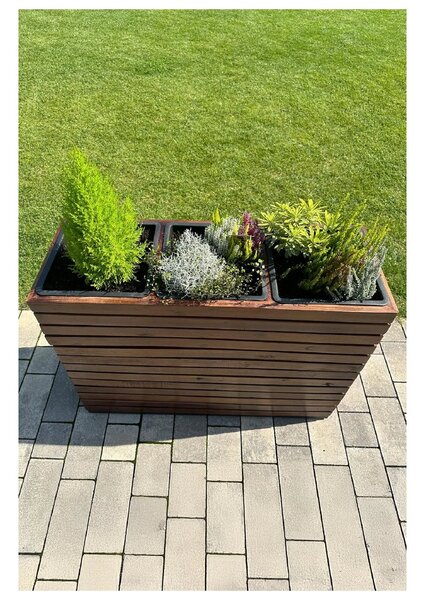 Kvetináč ELEMENTO, drevo akácie, šírka 95 cm, hnedý