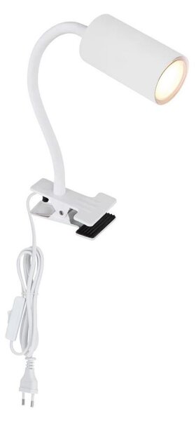 Globo 57911KW - Flexibilná lampa s klipom ROBBY 1xGU10/25W/230V biela