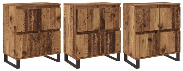 Servírovacia skriňa 3 pcs Staré drevo 60 x 35 x 70 cm