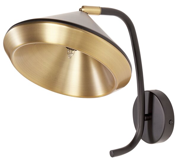 Nástenná lampa čierna kovová 20 x 30 x 28 cm bodové svetlo kužeľovité tienidlo moderná industriálna obývacia izba spálňa