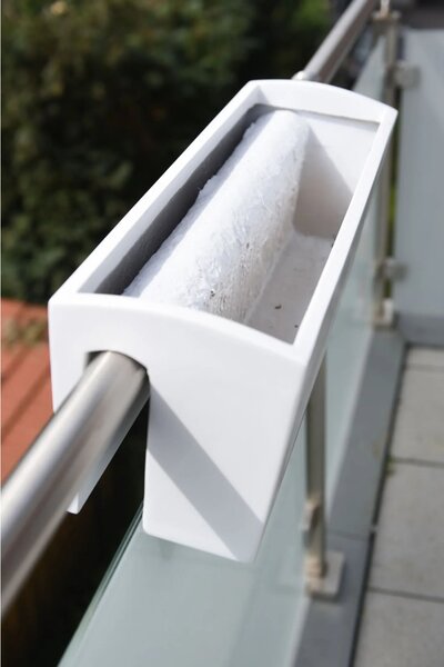 Balkónový kvetináč BALKONA CLASSIC, sklolaminát, šírka 60 cm, biely, outlet