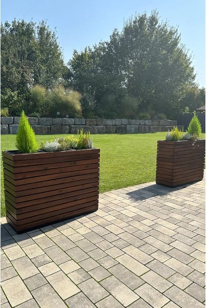 Kvetináč ELEMENTO, drevo akácie, šírka 95 cm, hnedý