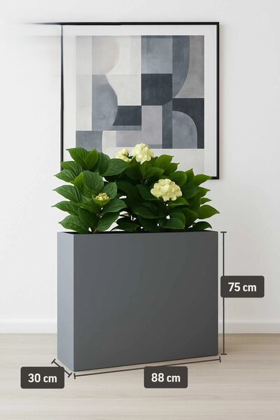 Kvetináč ELEMENTO, sklolaminát, šírka 88 cm, grafitovo sivá