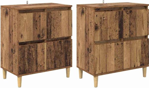 Komody 2 pcs Staré drevo 60 x 35 x 70 cm Kompozitné drevo