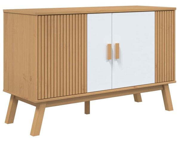 Komoda OLDEN, bielo hnedá 114x43x73,5 cm, borovicový masív