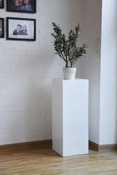 Podstavec PODEST, výška 80 cm, sklolaminát, biely lesk
