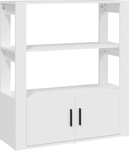 Komoda biela 80x30x90 cm spracované drevo