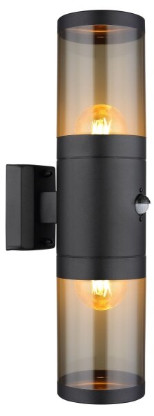 Globo 32014-2BS-Vonkajšie nástenné svietidlo so senzorom XELOO 2xE27/40W/230V IP44