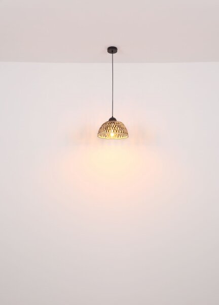 Globo 15767H1 - Luster na lanku COLLY 1xE27/15W/230V bambus