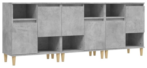 Komody 3 ks betónovo sivé 60x35x70 cm kompozitné drevo