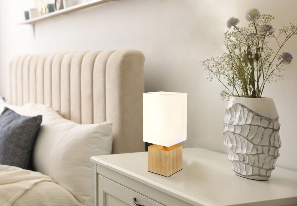 Globo 21628W - Stolná lampa VALENTINO 1xE27/7W/230V biela/hnedá