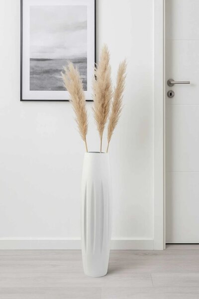 Vysoká váza VERTIGA, sklolaminát, výška 80 cm, biely mat