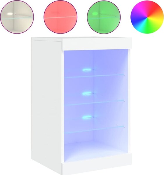 Komoda s LED svetlami biela 41x37x67 cm