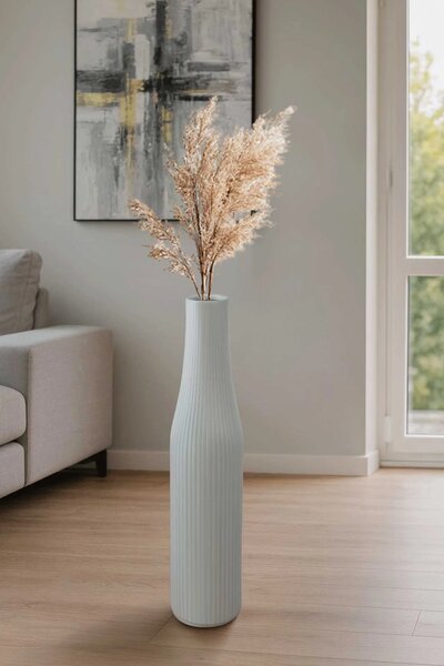 Vysoká váza VERTIGO, sklolaminát, výška 80 cm, biely mat