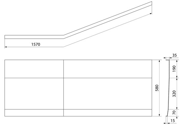 Polysan Polysan, TIGRA 150 L panel čelný 57,5cm, biela, 72930