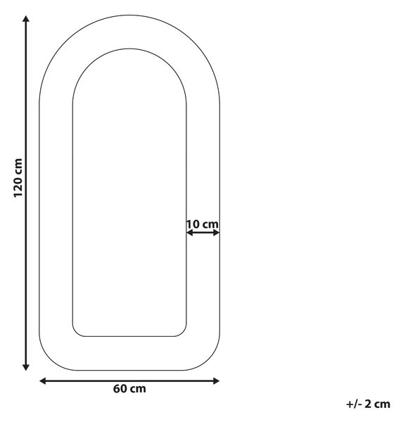 Nástenné zrkadlo sivobéžové MDF buklé čalúnenie sklo 60 x 120 cm obdĺžnikový tvar závesné moderný štýl