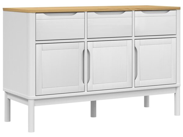 Komoda FLORO biela 114x43x74 cm borovicový masív