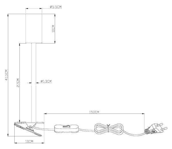 Globo 57911KG - Flexibilná lampa s klipom ROBBY 1xGU10/25W/230V šedá/hnedá