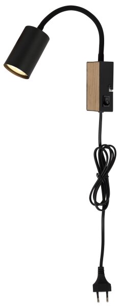 Globo 57911WBW - Flexibilná lampička ROBBY 1xGU10/35W/230V čierna/hnedá