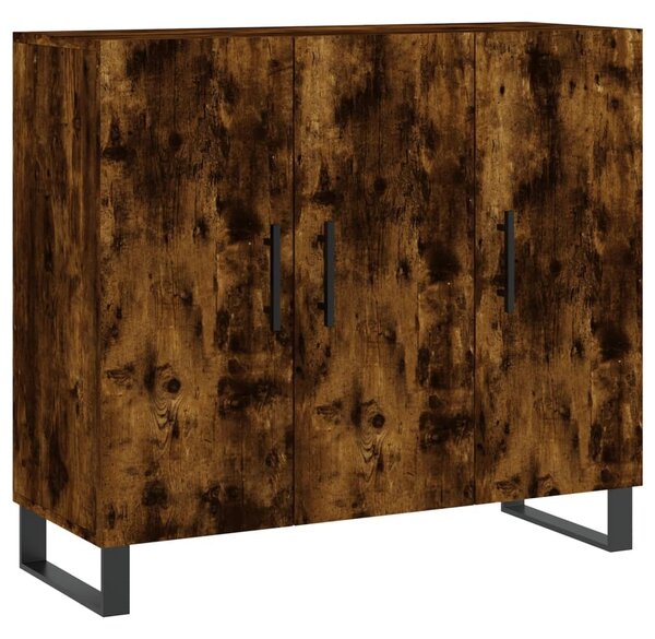 Komoda dymový dub 90x34x80 cm kompozitné drevo