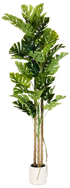 Umelá monstera zelená a čierna syntetický materiál 221 cm dekoratívne príslušenstvo
