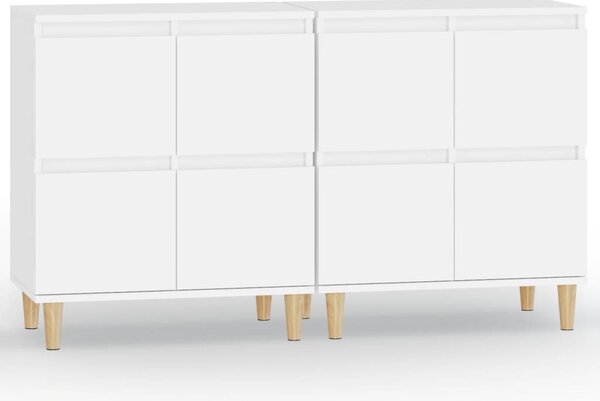 Komody 2 ks biele 60x35x70 cm kompozitné drevo