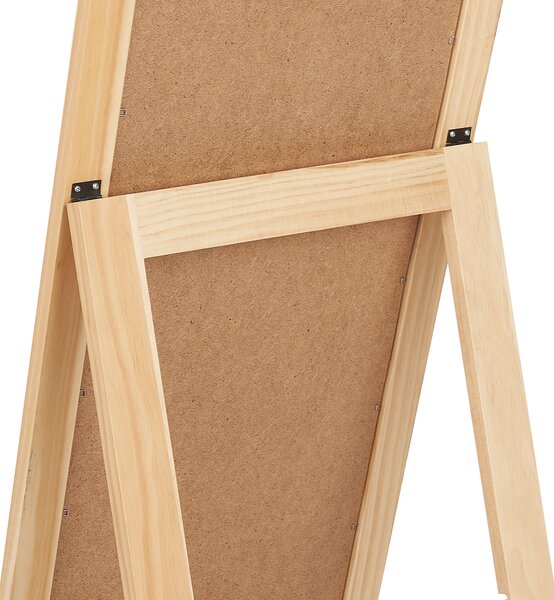 Stojace zrkadlo svetlohnedé drevený rám 40 x 145 cm so stojanom a s policou moderný dizajn