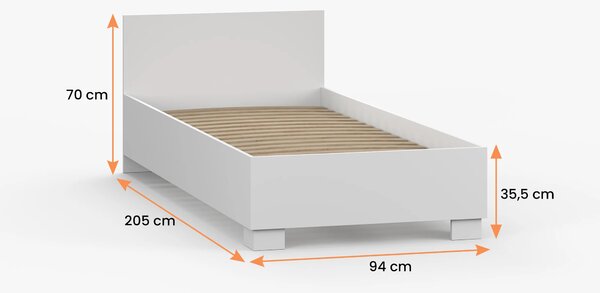 NovýNábytok.sk Jednolôžková posteľ 90 cm Soletta 36 (biela). Akcia -16%. Vlastná spoľahlivá doprava až k Vám domov. 1157403
