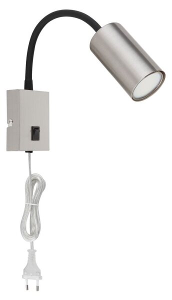 Globo 57911W - Flexibilná nástenná lampa ROBBY 1xGU10/25W/230V čierna/chróm