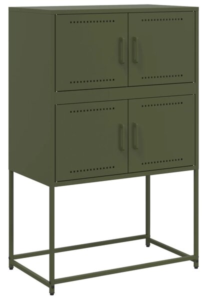 Komoda olivovozelená 68,5x38,5x107 cm oceľ