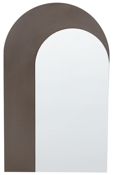 Nástenné zrkadlo hnedé MDF sklo 58 x 99 cm oválny tvar závesné moderný vintage štýl predsieň kúpeľňa