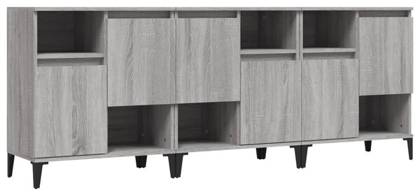 Komody 3 ks sivý dub sonoma 60x35x70 cm kompozitné drevo