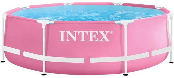 INTEX 28292GN - Ružový bazén s kovovým rámom (244x76cm) vrátane filtračného čerpadla