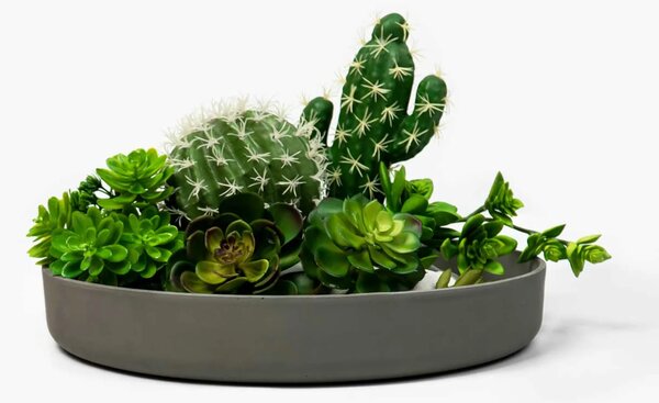 Dekoračná miska ORYVEN, sklolaminát, priemer 40 cm, beton design