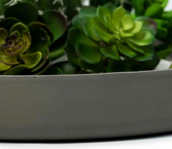 Dekoračná miska ORYVEN, sklolaminát, priemer 40 cm, beton design