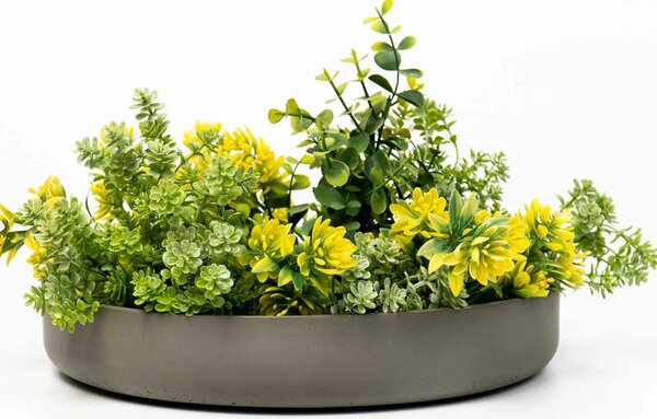 Dekoračná miska ORYVEN, sklolaminát, priemer 34 cm, beton design