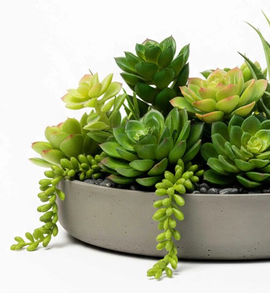 Dekoračná miska ORYVEN, sklolaminát, priemer 30 cm, beton design