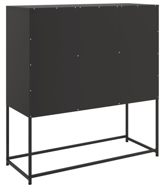 Komoda čierna 100,5x39x107 cm oceľ