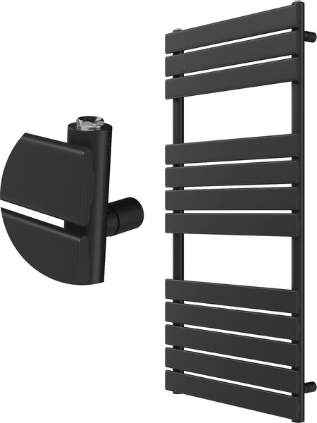Granitan | Kúpeľňový radiátor Oslo - 120x60 cm - čierny - moderný dizajn - minimalistický a praktický