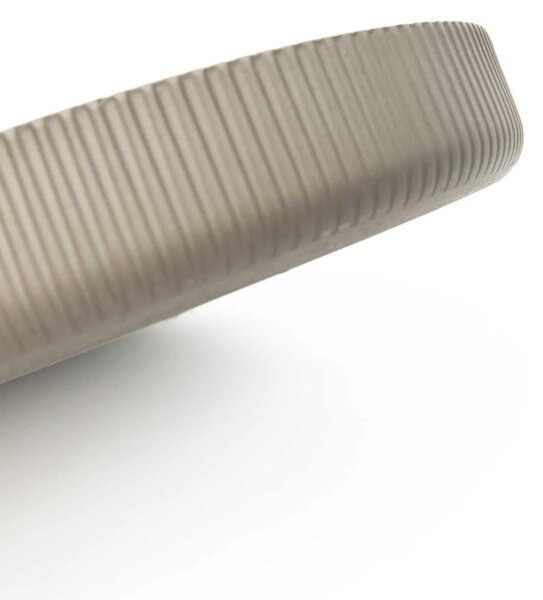 Dekoračná miska ORYVEN, sklolaminát s drážkami, priemer 30 cm, sivá
