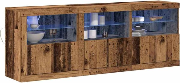 LED komoda Staré drevo 181 x 37 x 67 cm Kompozitné drevo