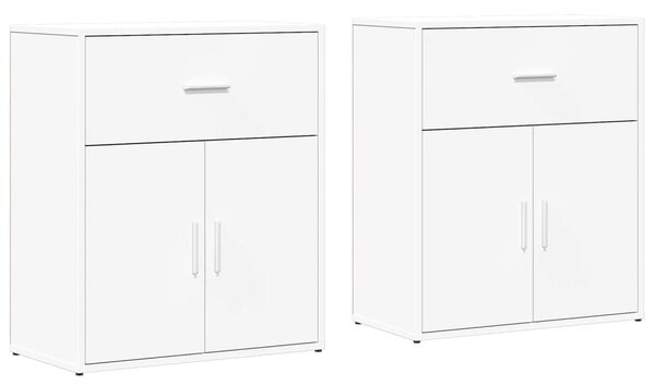 Komody 2 ks biele 60x31x70 cm kompozitné drevo
