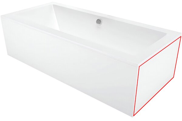TUANA - Univerzálny bočný panel pre obdĺžnikové vane - biela lesklá - 75 cm