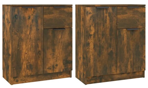 Komody 2 ks dymový dub 60x30x70 cm spracované drevo