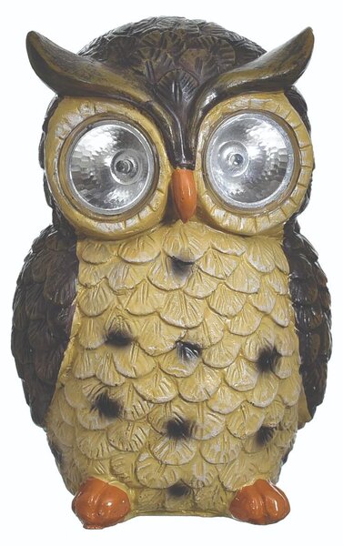 Solárna záhradná lampa v tvare sovy
