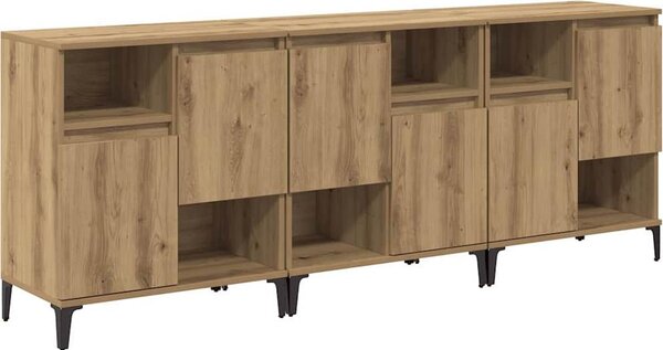 Komody 3 pcs Remeselný dub 60 x 35 x 70 cm Kompozitné drevo