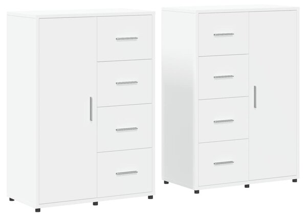 Komody 2 ks biele 60x31x84 cm kompozitné drevo